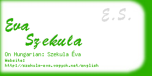 eva szekula business card